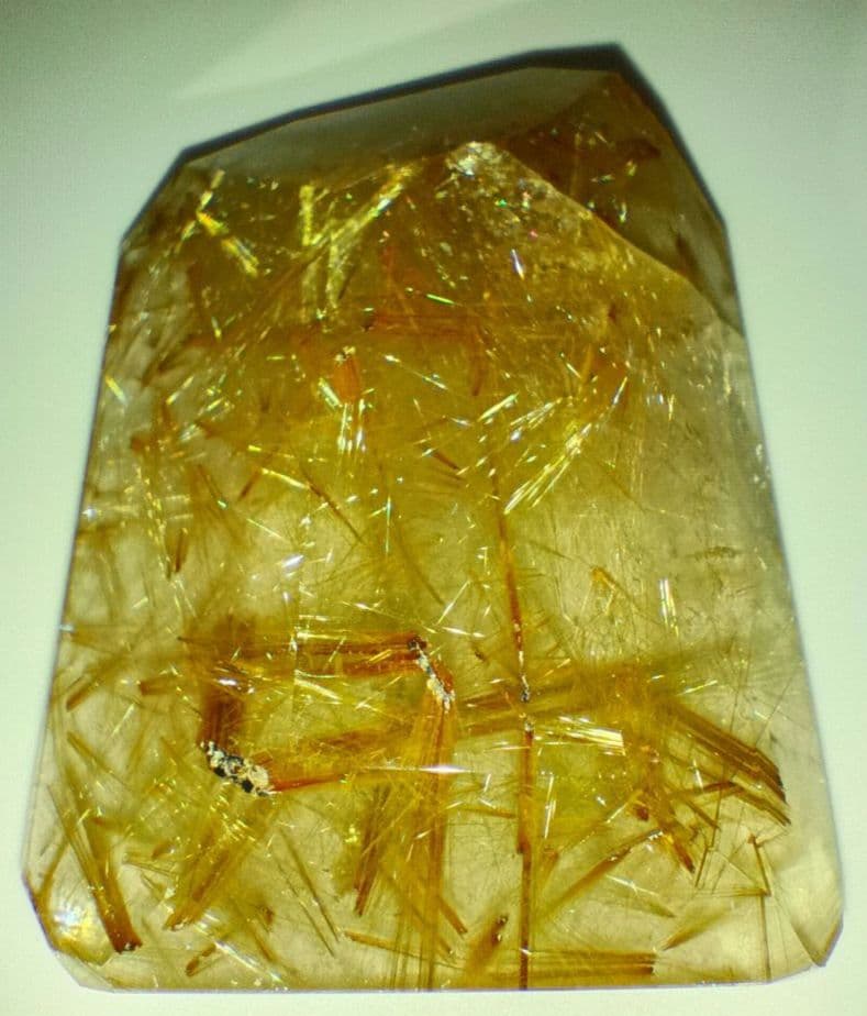 レア ゴールド タイチン ルチル 原石 クラスター 台座付き 高さ7.1cm