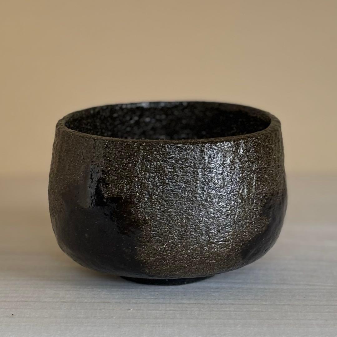 茶道具 茶器 光悦写 「時雨」茶碗 佐々木昭楽造 黒楽茶碗 共布 共布付 1個
