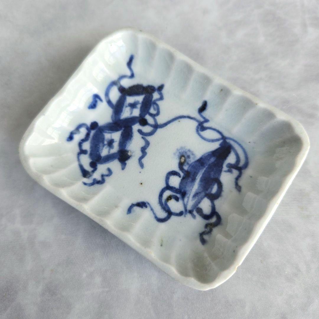 古伊万里　染付　宝尽くし　小皿　豆皿　骨董　アンティーク　江戸時代　七宝
