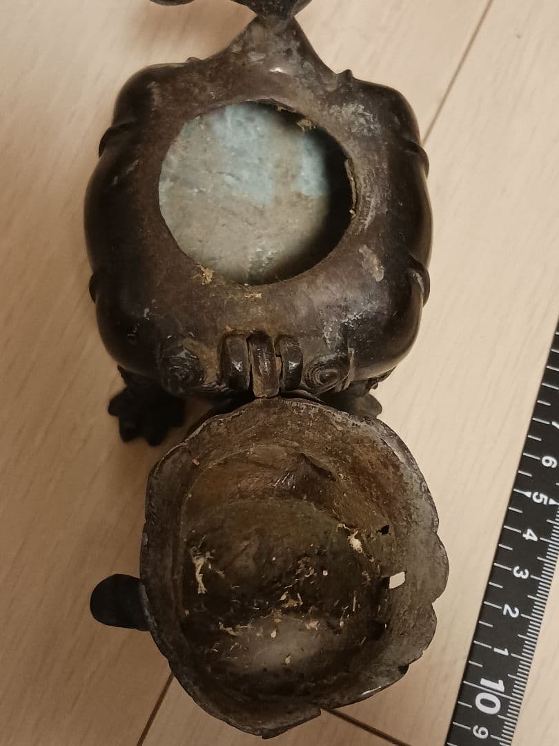 唐物 古銅 獅子 香炉 置物 時代物 骨董 唐獅子 狛犬 香道具