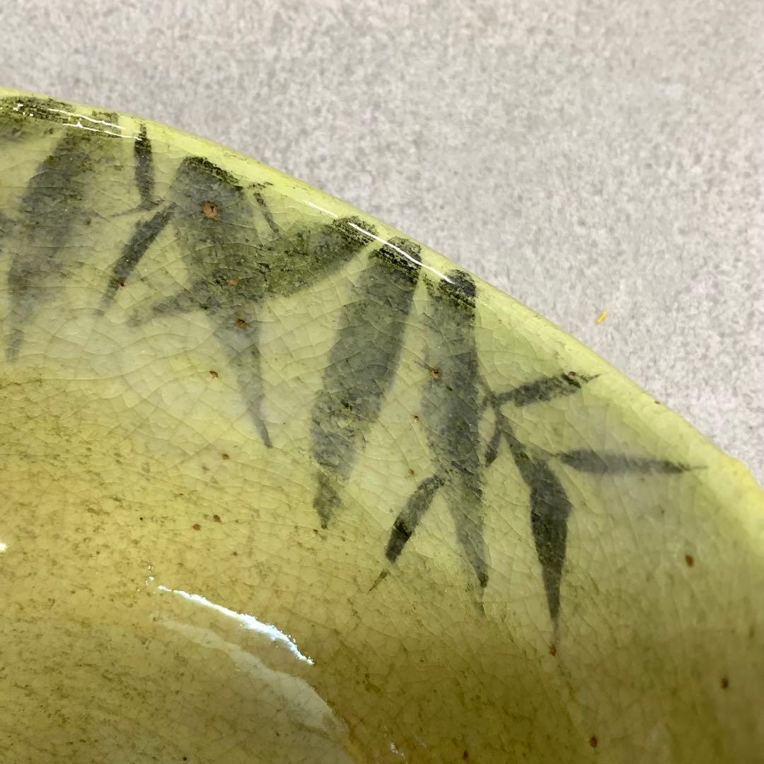 A-7 茶碗 吉村楽入 笹ノ画 共箱 共箱 茶道具 抹茶 茶の湯