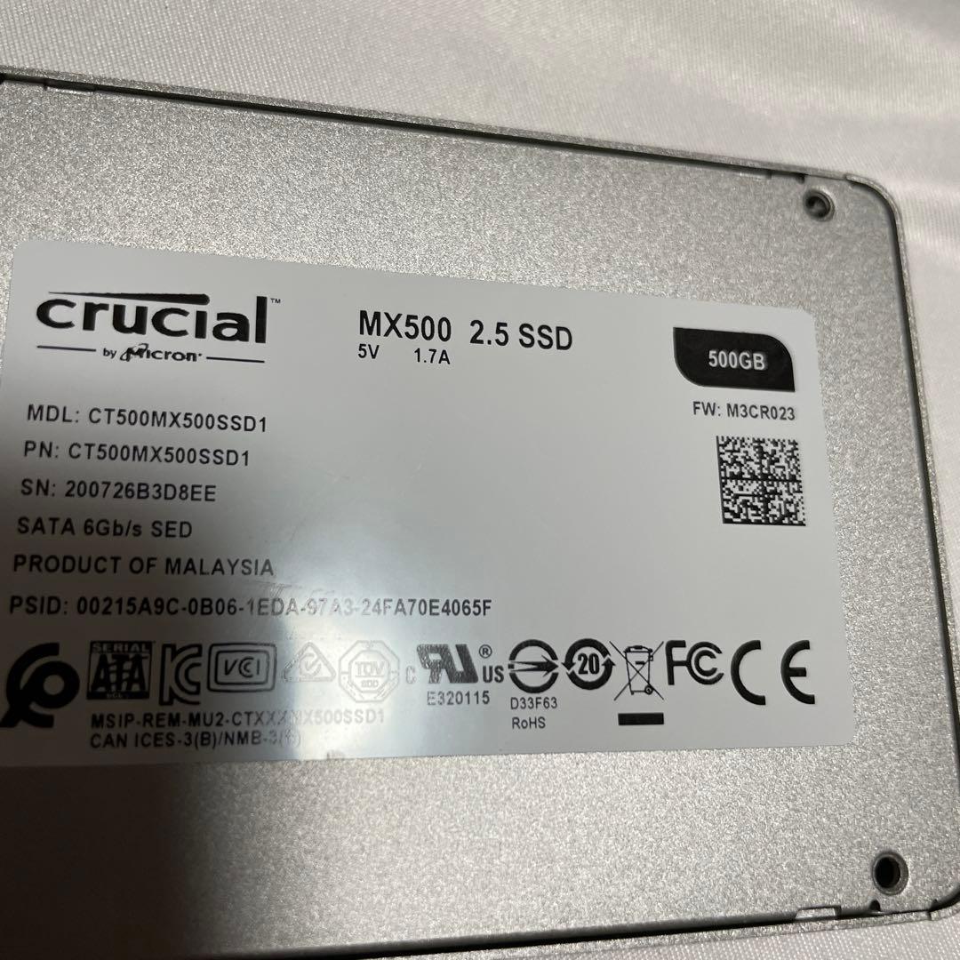 内蔵型SSD crucial MX500 CT500MX500SSD1 500GB SSD