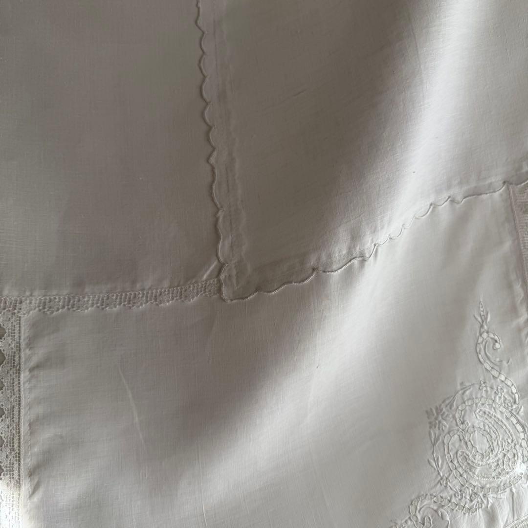 大SALE❣️フランスアンティーク花柄刺繍レースクロスカーテンஐ③
