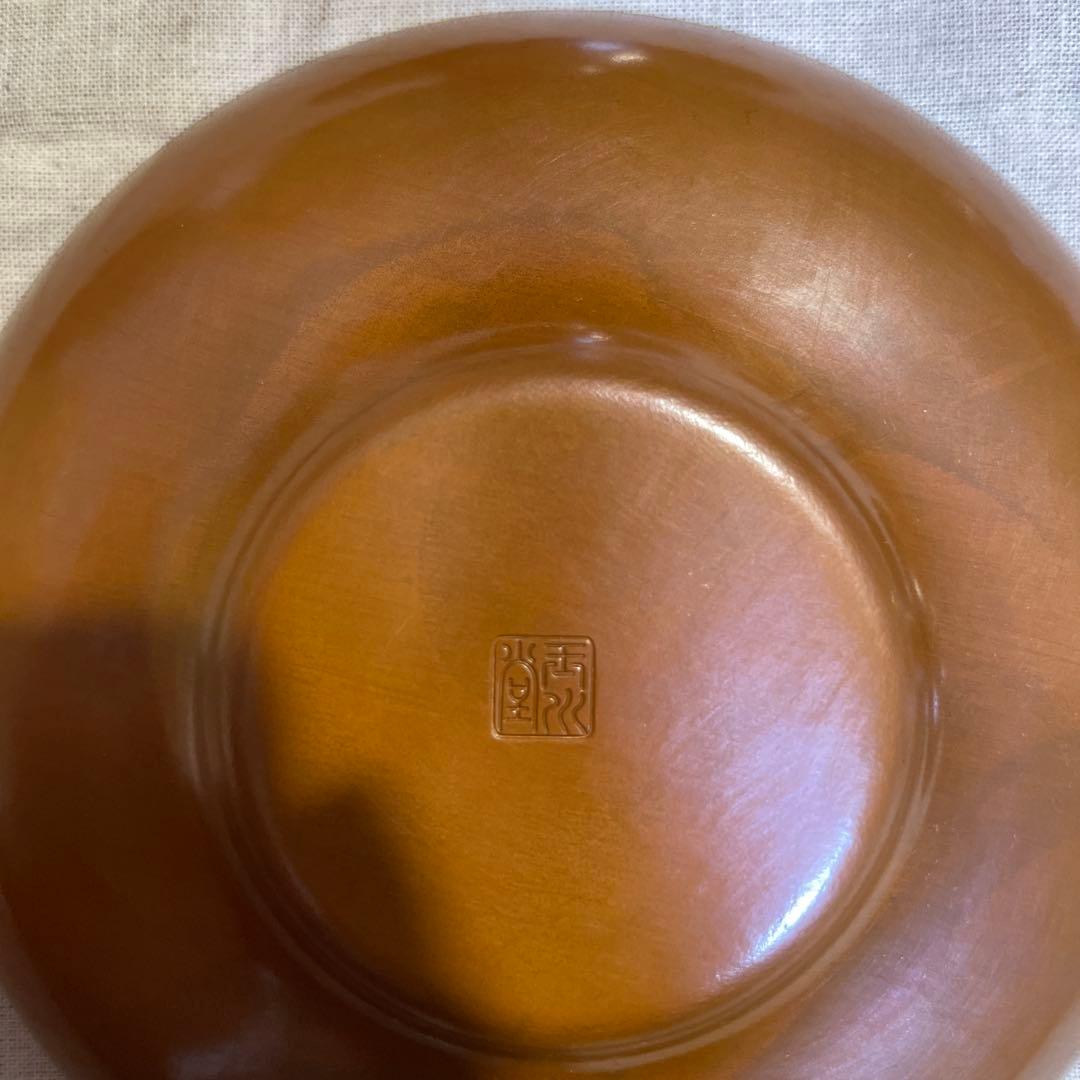 玉川堂 葉文 銅製茶器揃 茶筒 茶托5枚 朱肉入れ