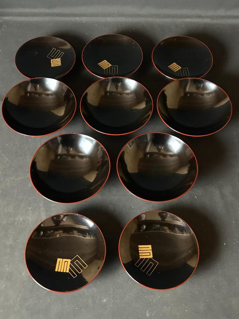 輪島塗 沈金蒔絵 蓬文 源氏香文 吸物椀 5客 茶懐石道具 109
