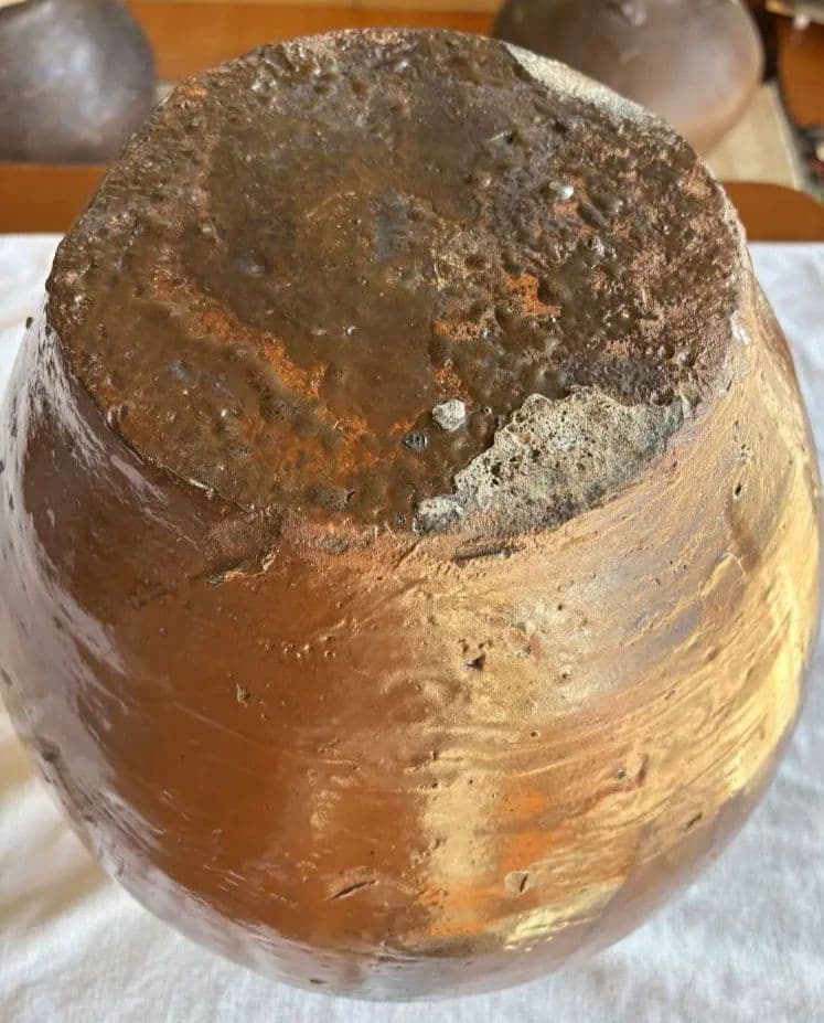 備前焼　三耳壷　古美術　花器 置き飾り