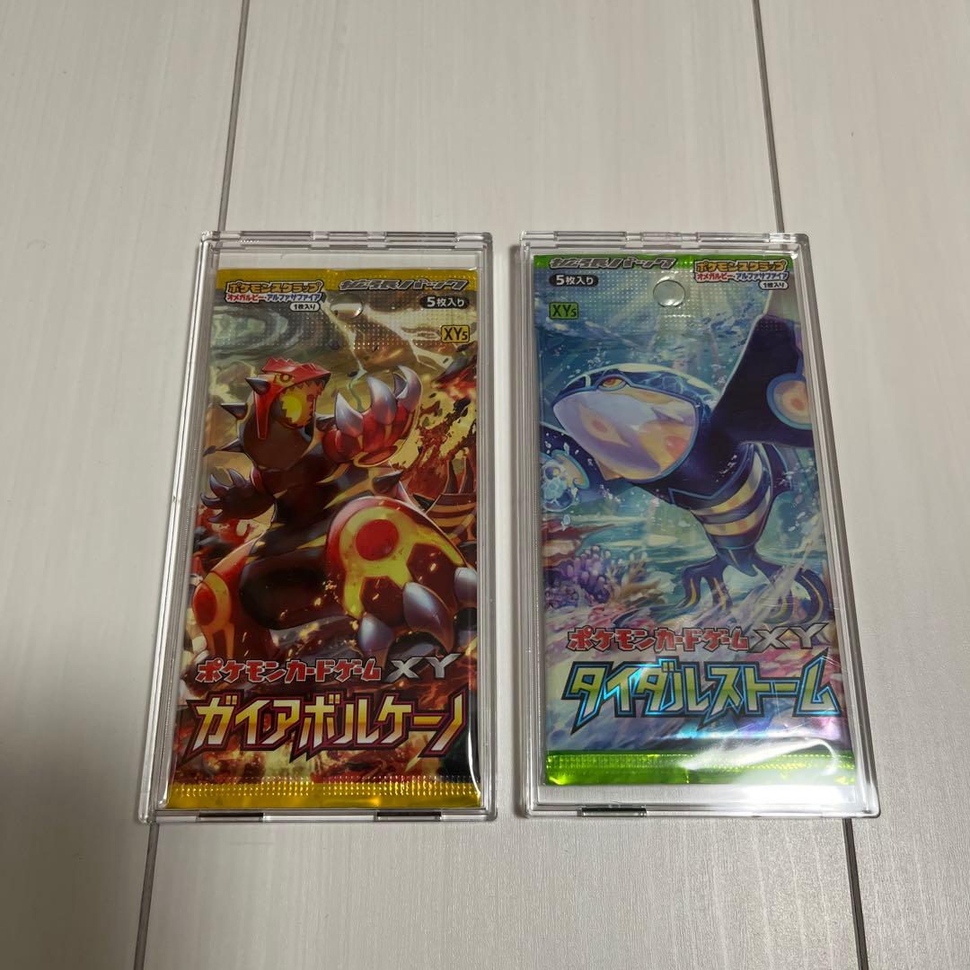 絶版ポケモンカード・ガイアボルケーノ・タイダルストーム未開封パック 1ED