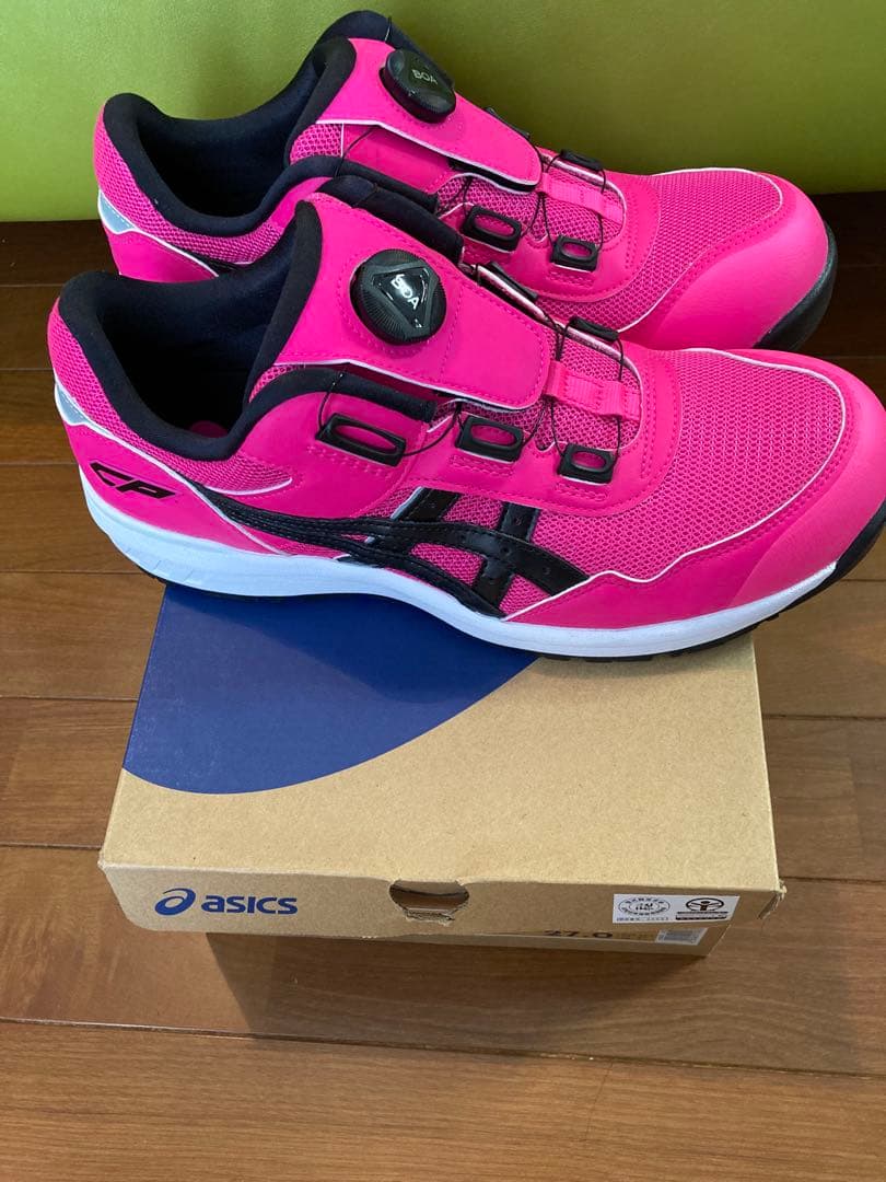 綺麗　ASICS ピンク 安全靴 BOAシステム　27.0cm