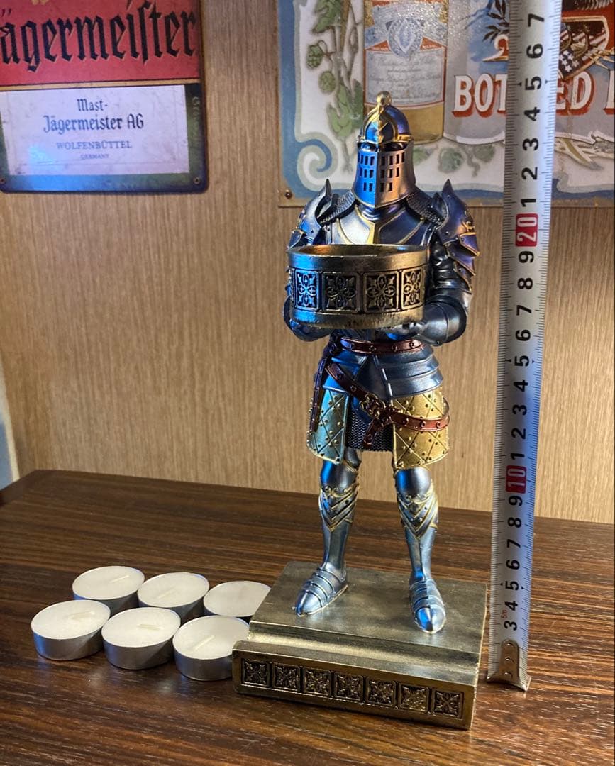西洋 騎士 置物 キャンドルホルダー スマホスタンド ペン立て レトロ オブジェ
