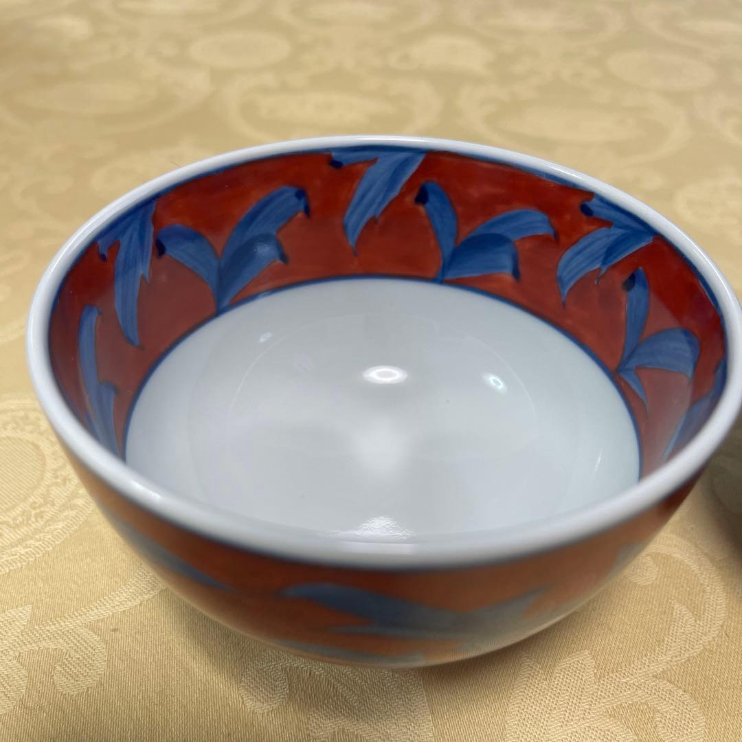 源右衛門窯　 赤濃牡丹絵　飯茶碗　②