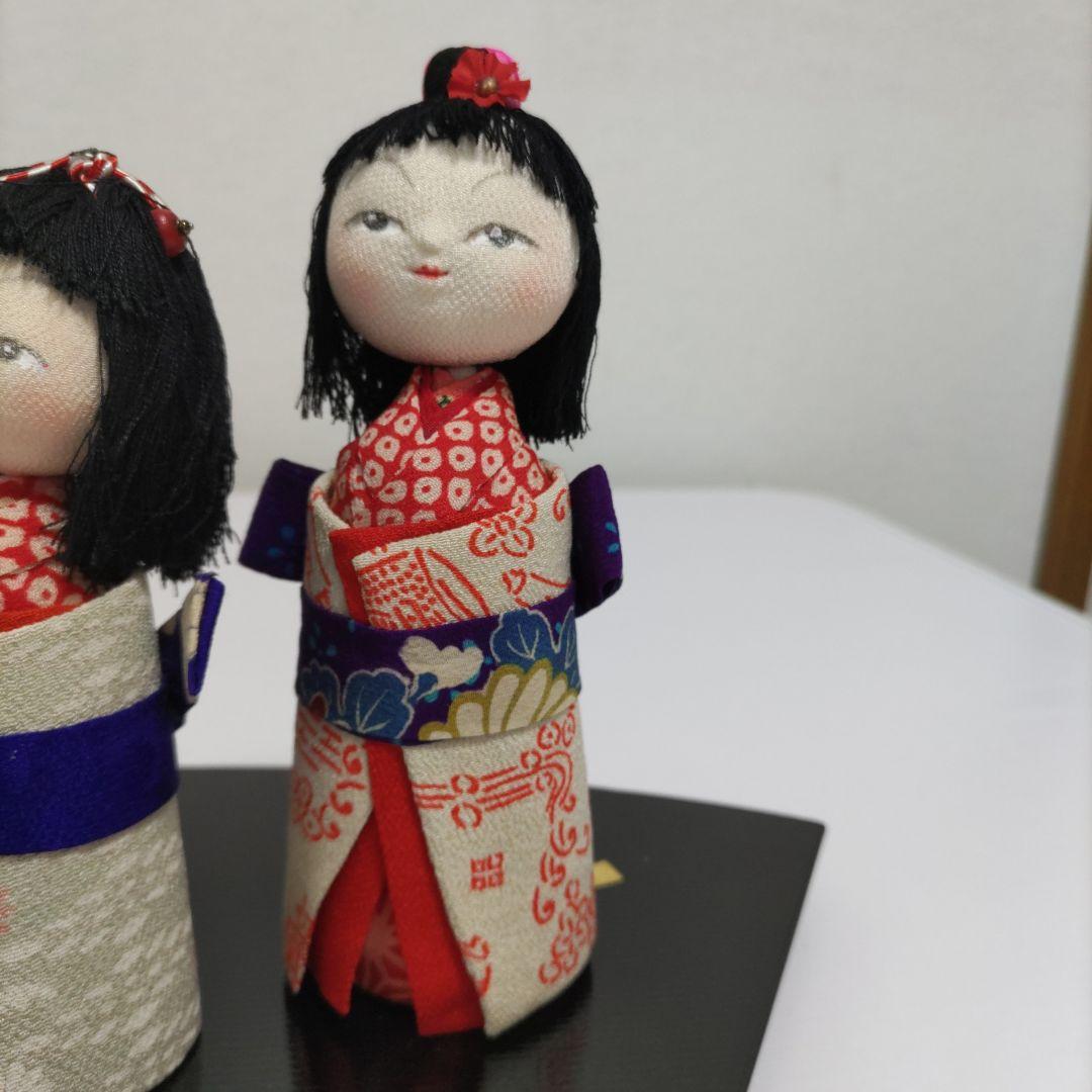 縮緬創作人形ひな祭り 三姉妹　こけし