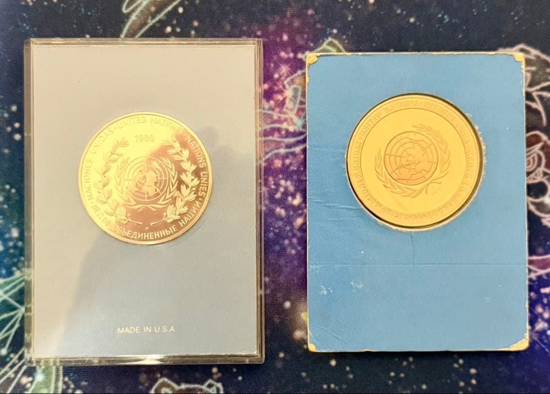 国連 平和メダル 1980年(純銀)・1972年(ブロンズ) 2点まとめ売り