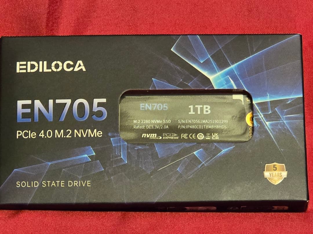 新品 1TB SSD EDILOCA EN705 PCIe 4.0 PS5対応