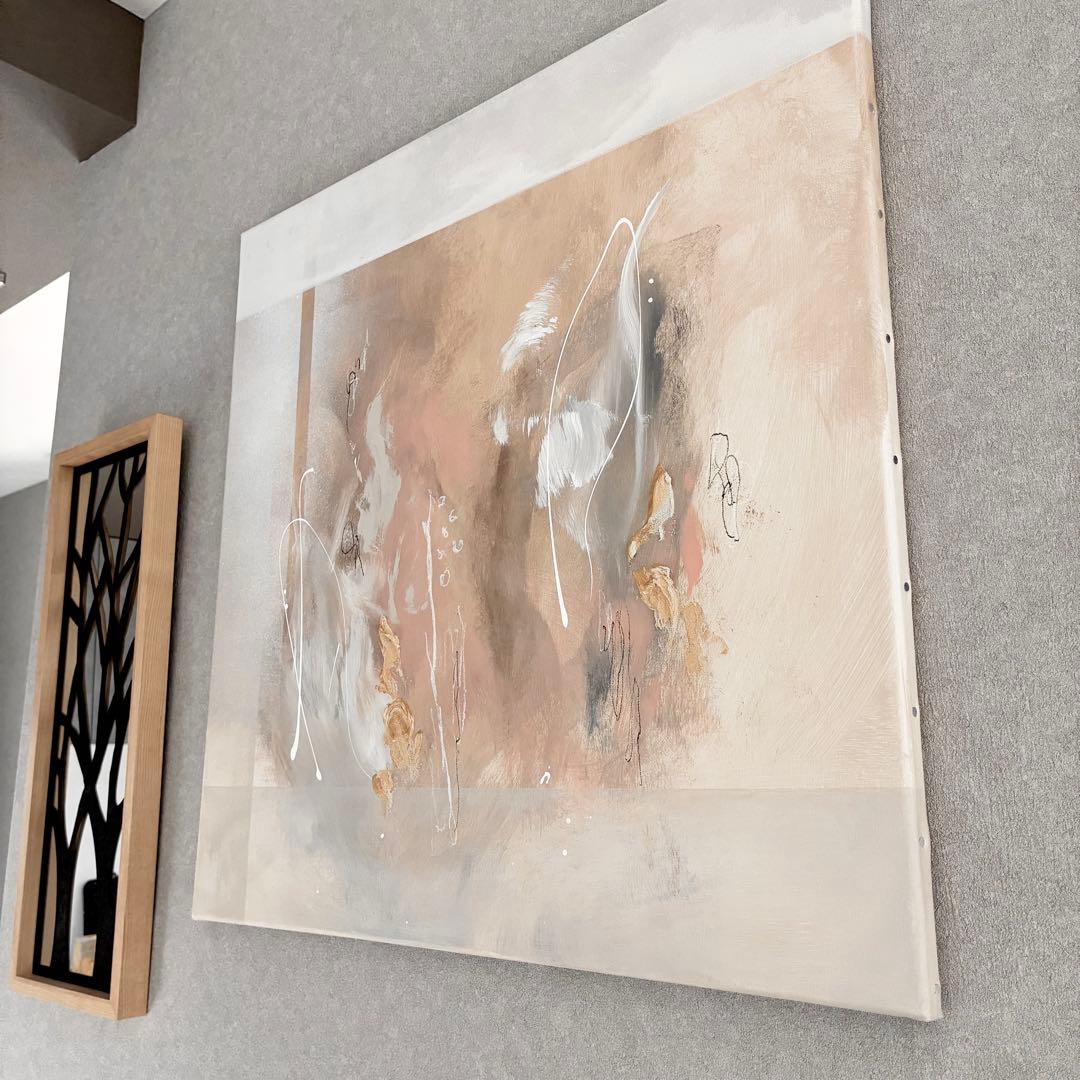 現代アート　65×65㎝　抽象画　テクスチャーアート　モダン　インテリア　絵画