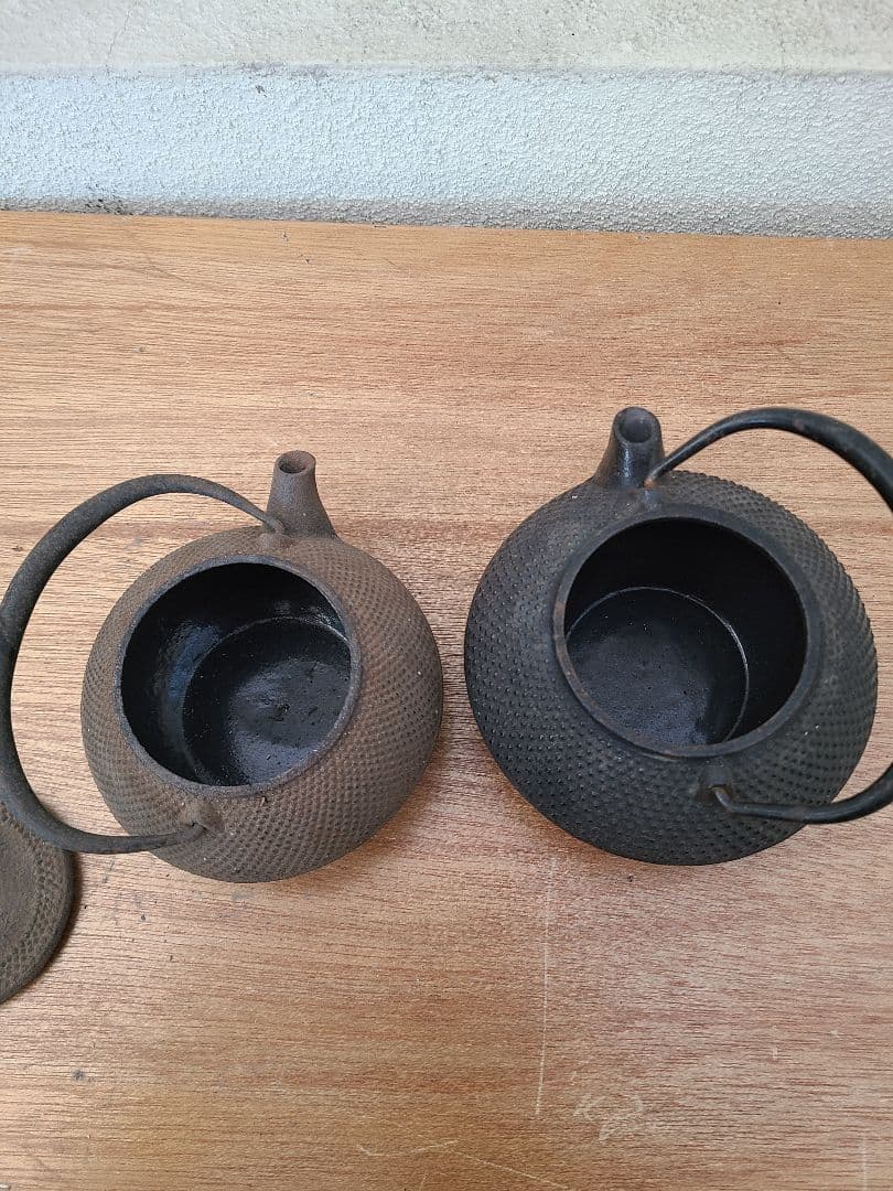 骨董品セット　鋳鉄製急（黒・茶色）おまけつき