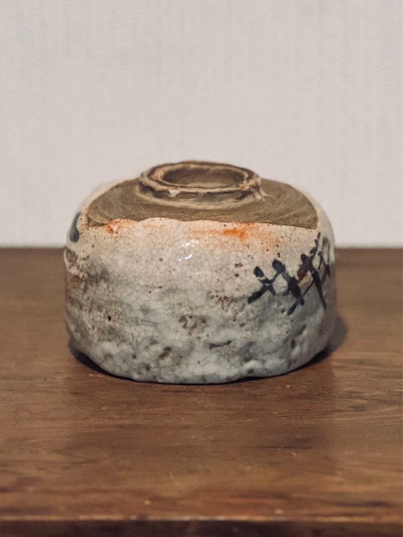 江戸後期　大橋秋二造　志野茶碗　共箱　美濃焼　秋二焼