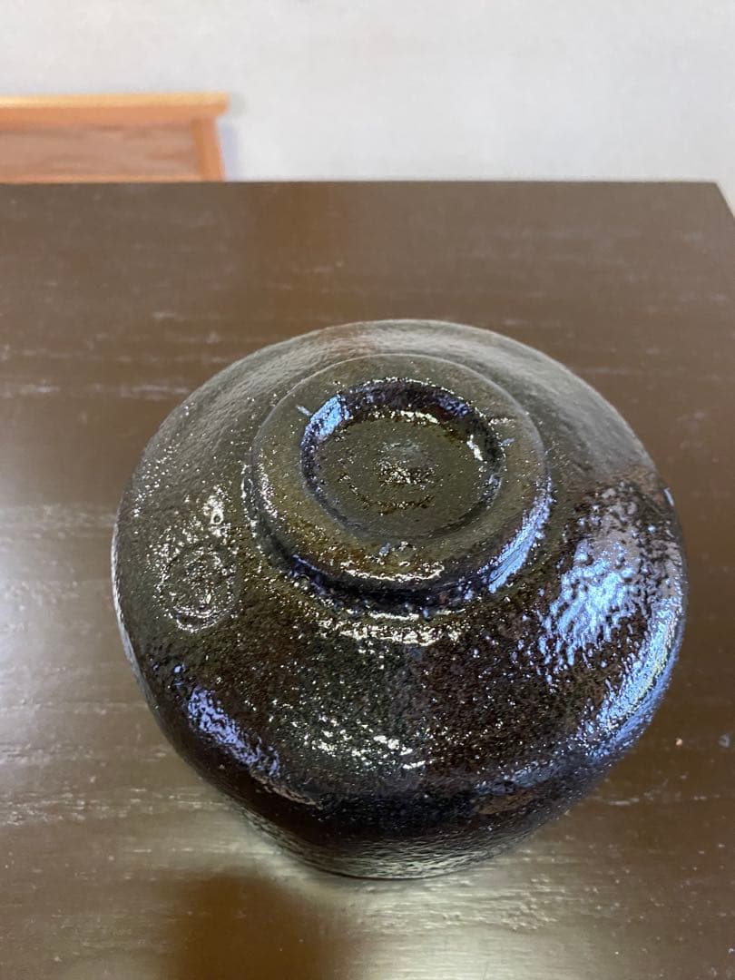 茶道具/黒楽茶碗 池田退輔『黒茶碗』本間焼