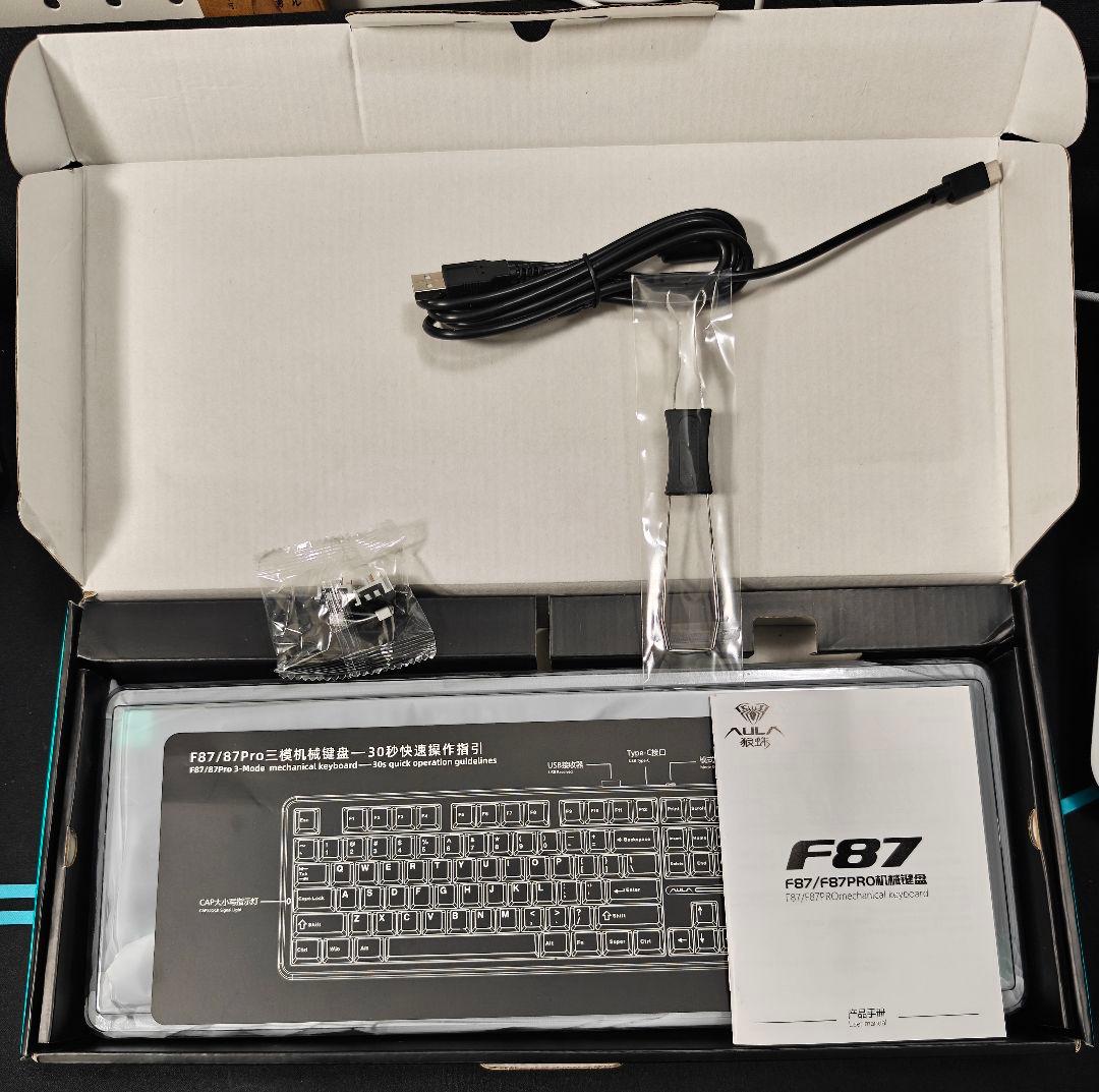 ワイヤレス メカニカルキーボード AULA F87 Pro Black