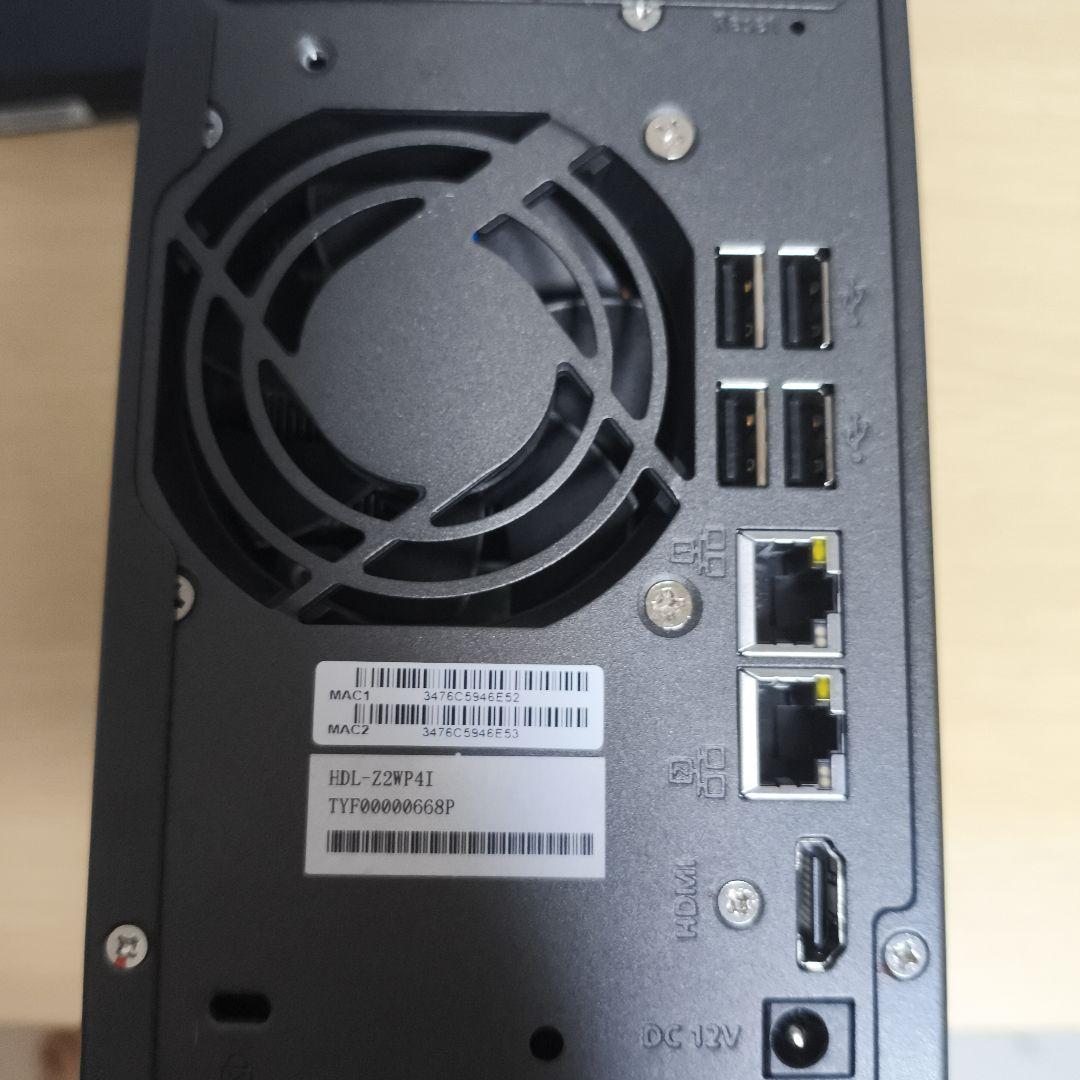 外付けハードディスク・ドライブ I-O DATA HDL-Z2WP4I NAS 2TB x 2