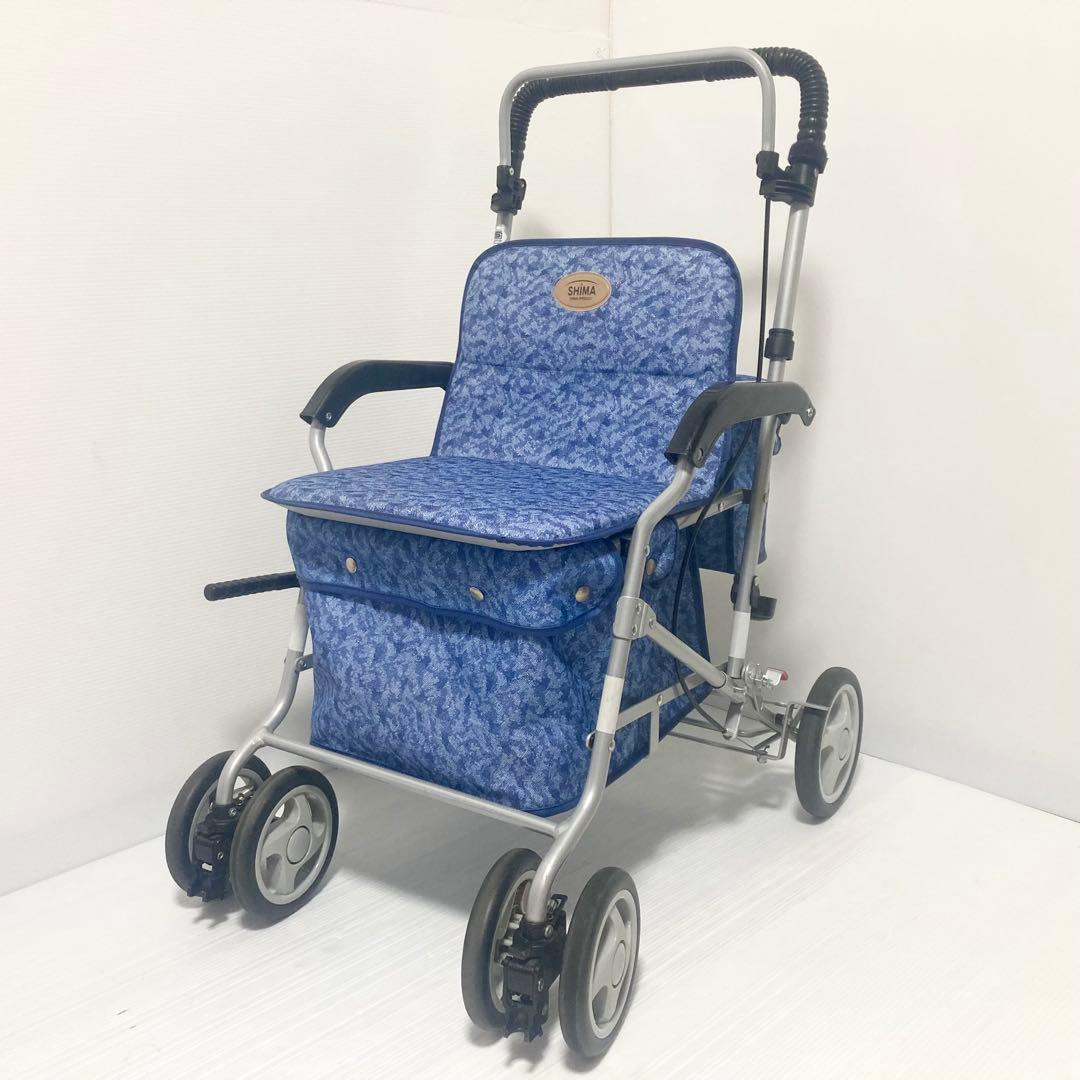 島製作所 シルバーカー マーチA ブルー ボックス型