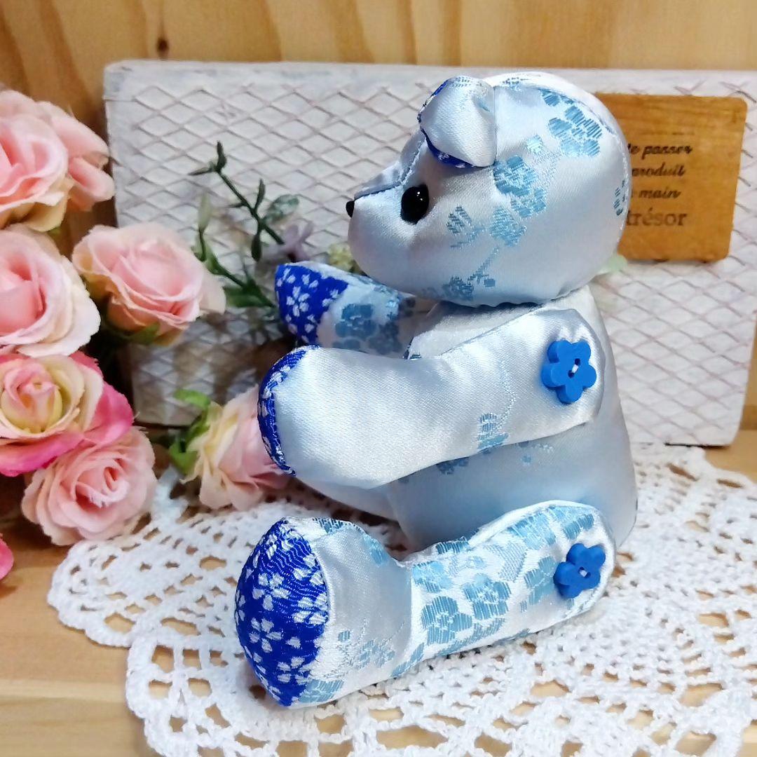シュイちゃん 　こぐま テディベア ハンドメイド チャイナ 梅柄　うさぎのくま屋