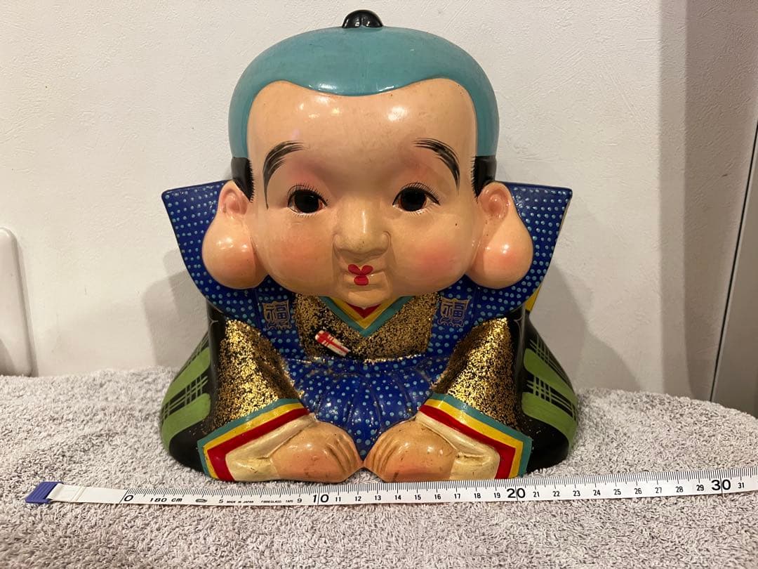 (昭和レトロ）福助人形　置物⭐︎貯金箱( ͡° ͜ʖ ͡°) 24㎝