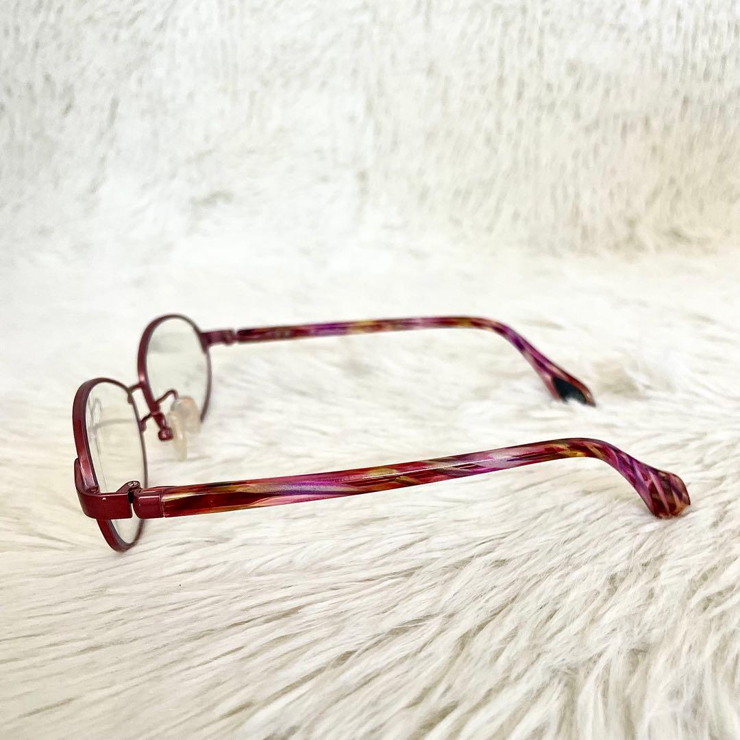 極美品　eyebrella　EB-24　度無し　ブルーライトカットメガネ　ピンク