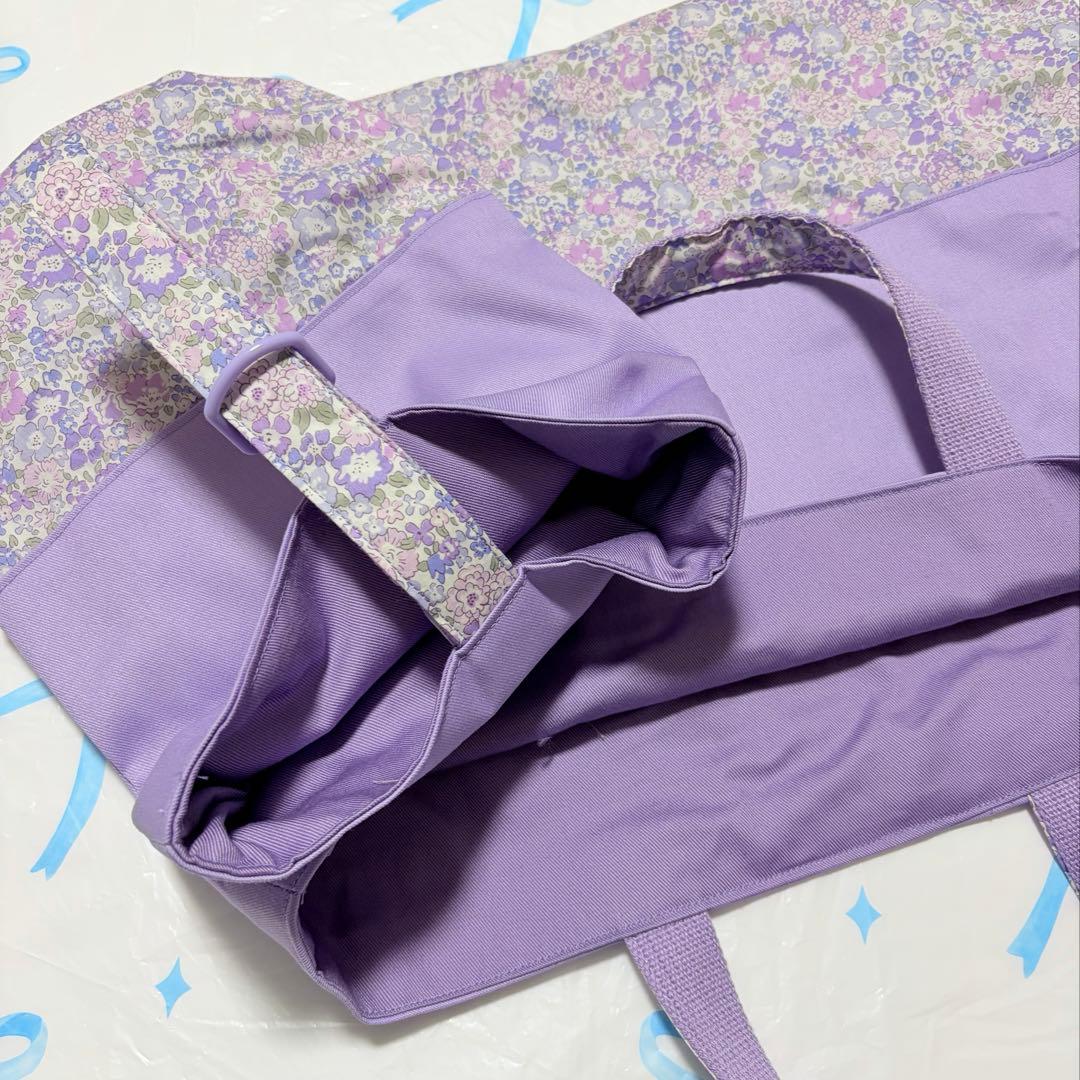 撥水加工ツイル×ミシェル　レッスンバッグ上履き入れ体操服袋　ハンドメイド