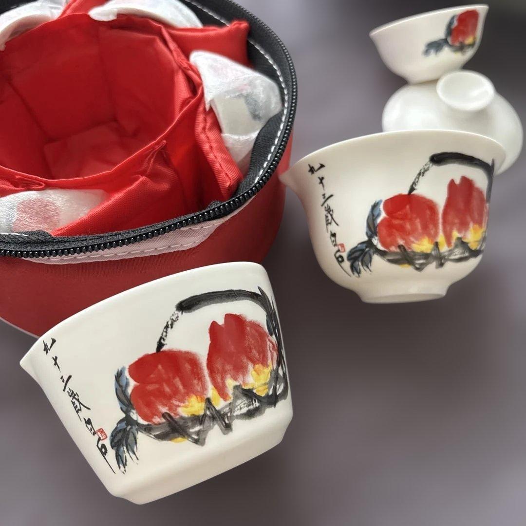 台湾で購入 ピクニック茶器 持ち運びケース入り茶道具