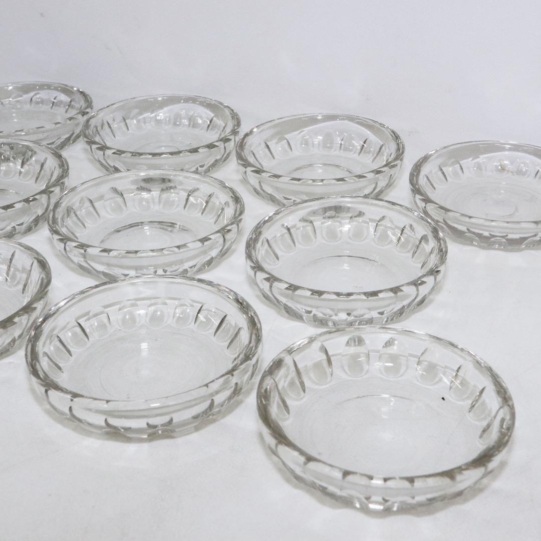 ウランガラス 11客　小皿 豆皿 レトロ　気泡