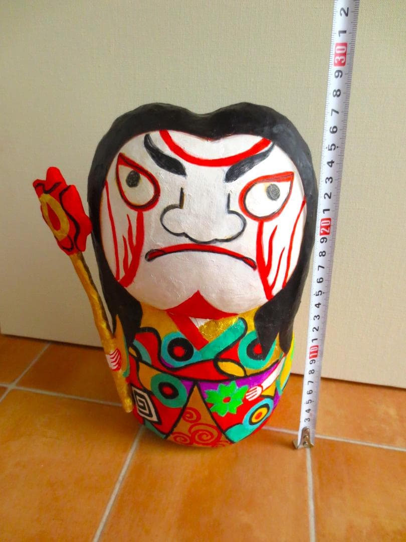 張り子人形　歌舞伎役者　郷土玩具