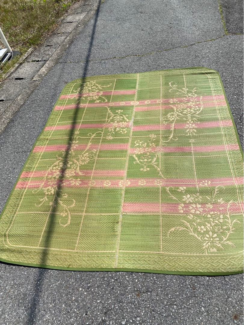華花柄・井草.ゴザ敷物 ・昭和レトロ! 希少!