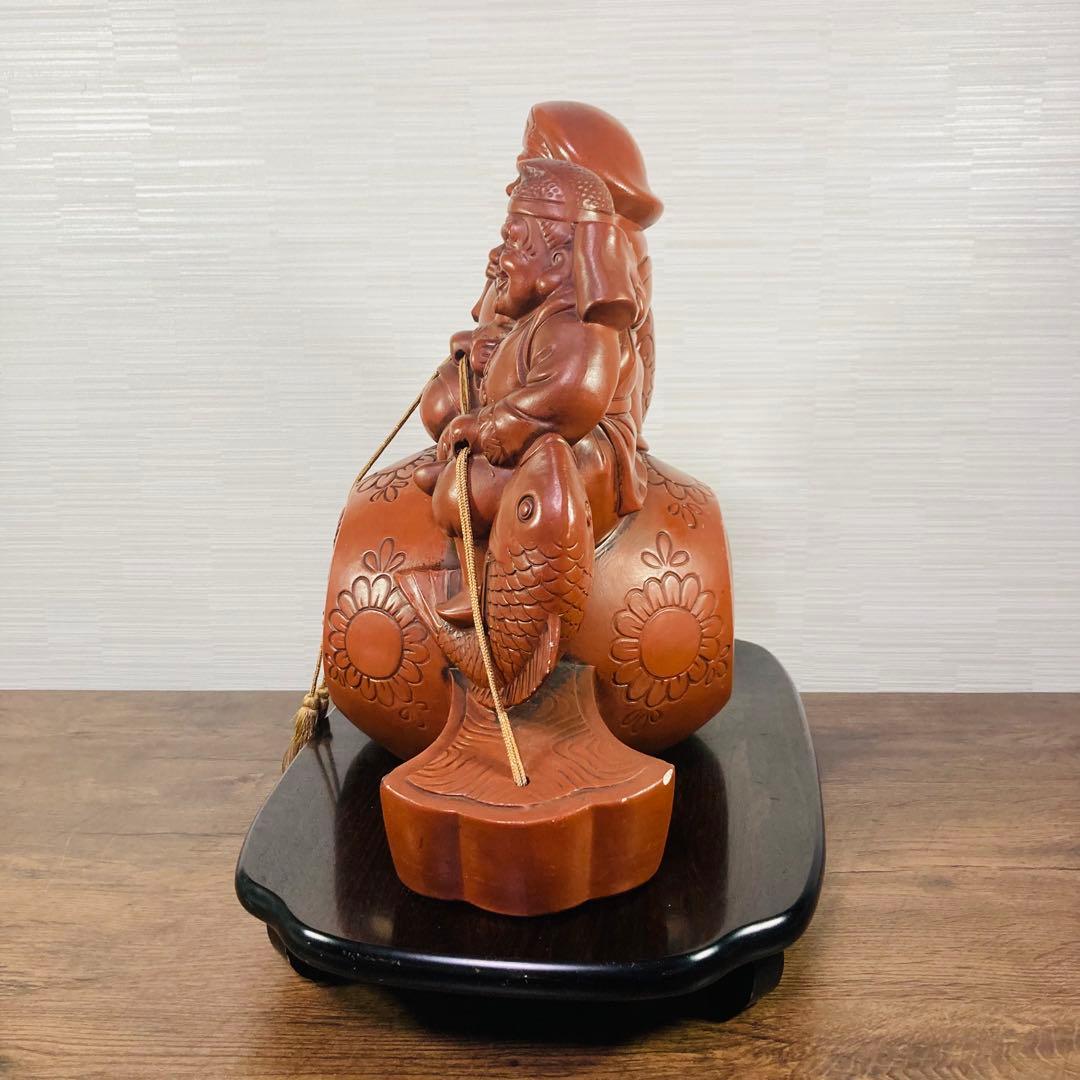 特大　七福神　大黒天様　恵比寿様　打出の小槌　陶器　焼物
