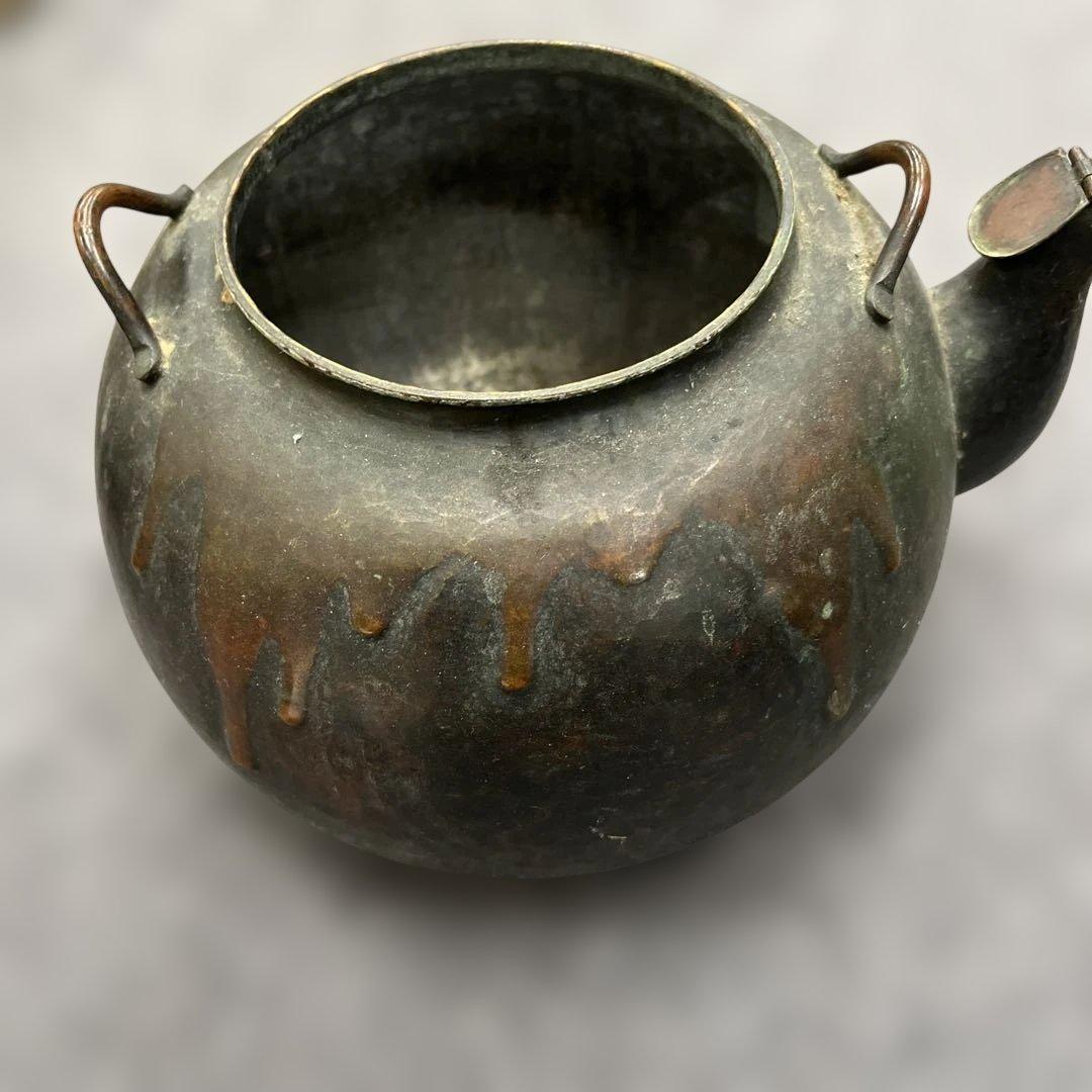 日本 古道具銅のやかん銅器の茶壺（急須）