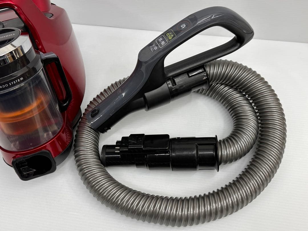 中古　掃除機　本体　東芝 VC-C7(R) サイクロン 赤　ダスト　ホースセット