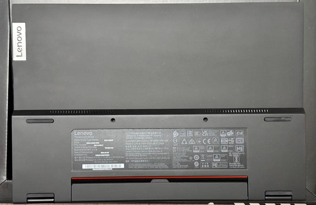 Lenovo ThinkVision M14d 付属品一式、メーカー保証あり