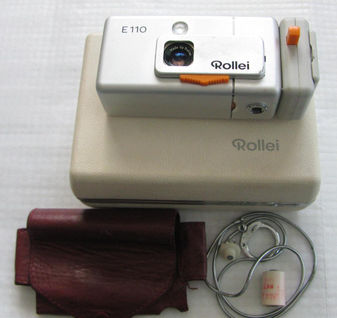 ★Rollei ローライE110フィルムカメラ 皮ケースフラッシュストラップ 箱