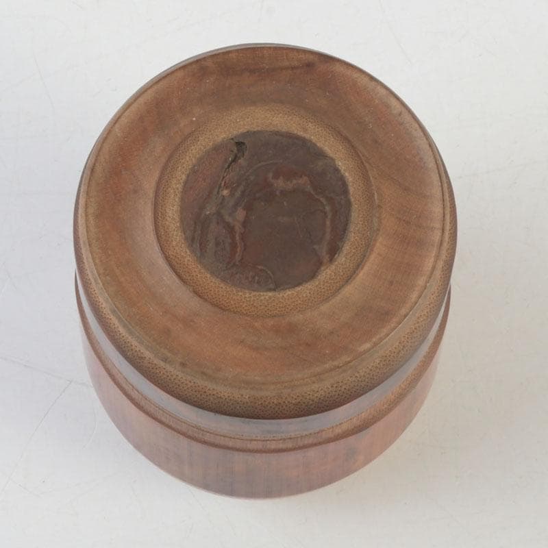 茶道具　古竹製　茶入　茶壷　仕覆付　時代箱　V　A52