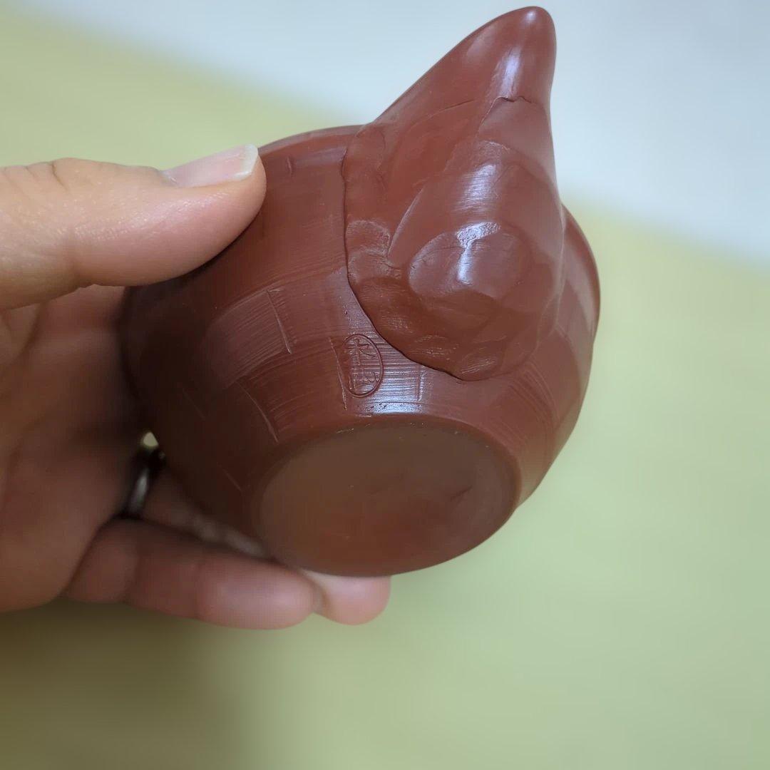木仙　陶器製 茶色 急須 蓋付き 茶道具