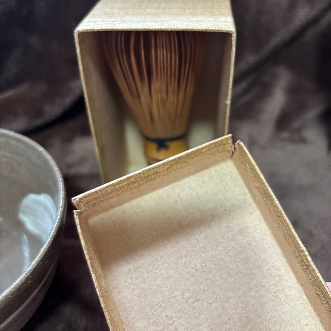 茶道具セット 茶碗・茶筅・茶さじ・箱付き