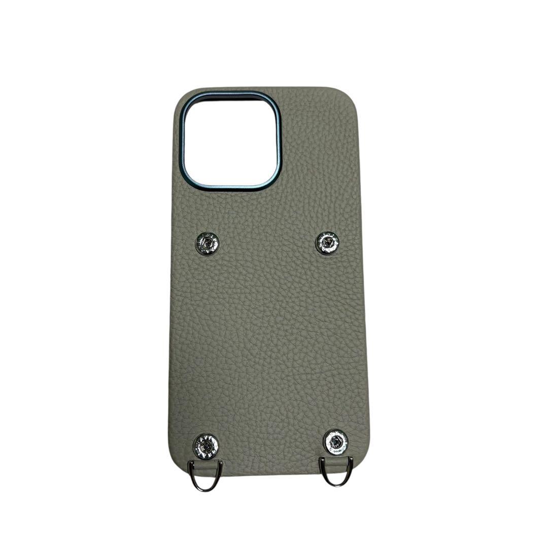 Bonaventura iPhone15 Pro用 ケース グレー レザー