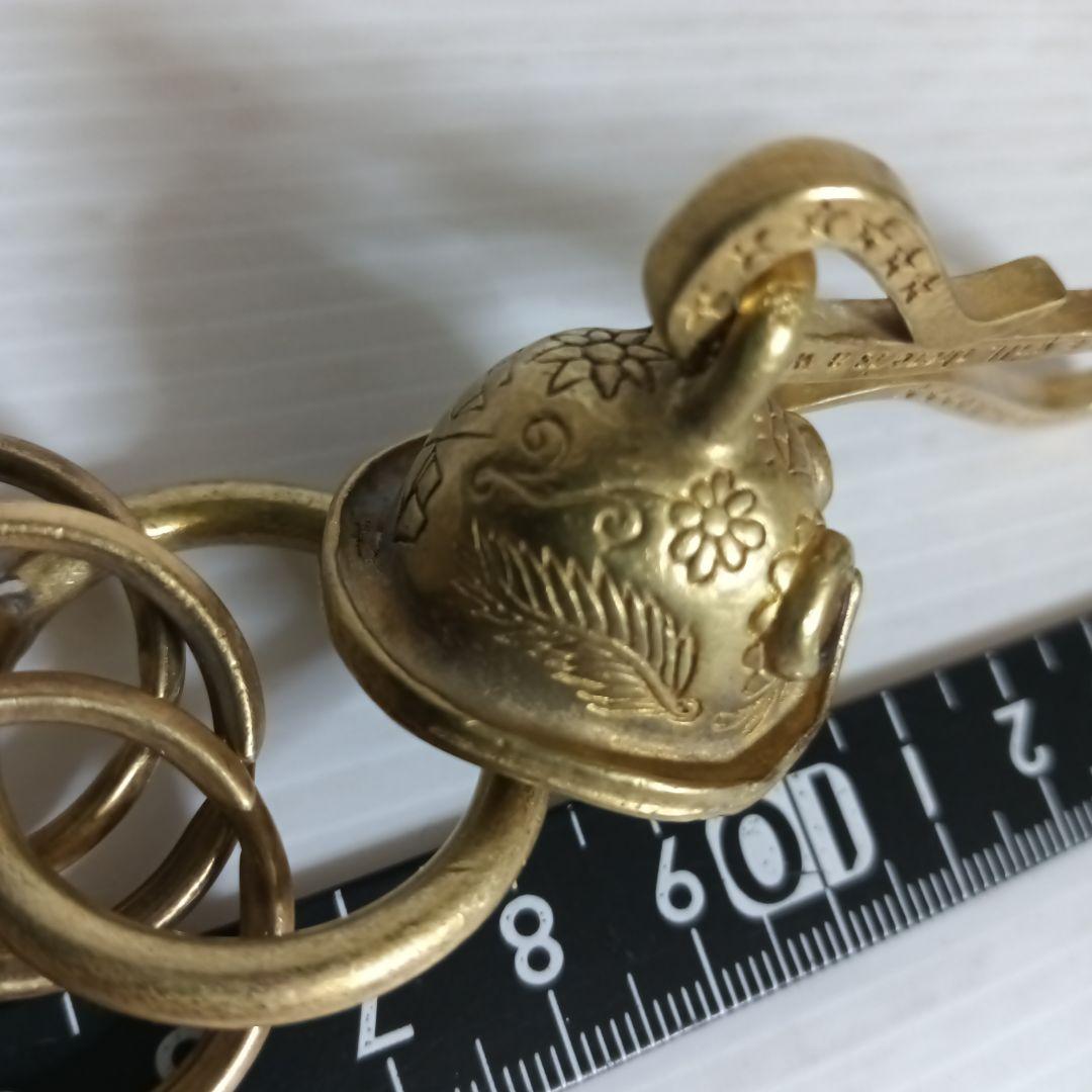 真鍮製キーホルダー　ウォレットチェーン　アンティークキーホルダー