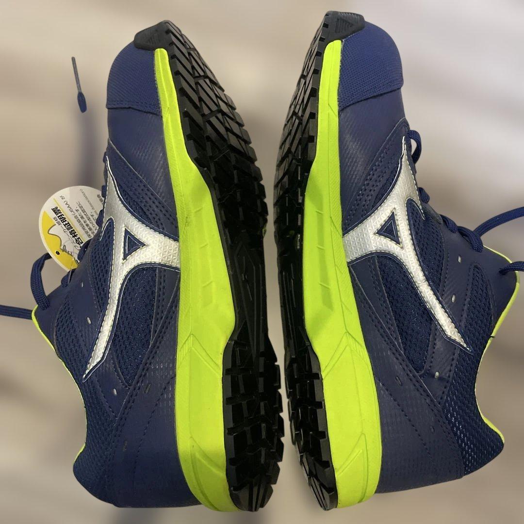 新品未使用品Mizuno 安全靴 ネイビー/ライム JSAA合格品 26㌢