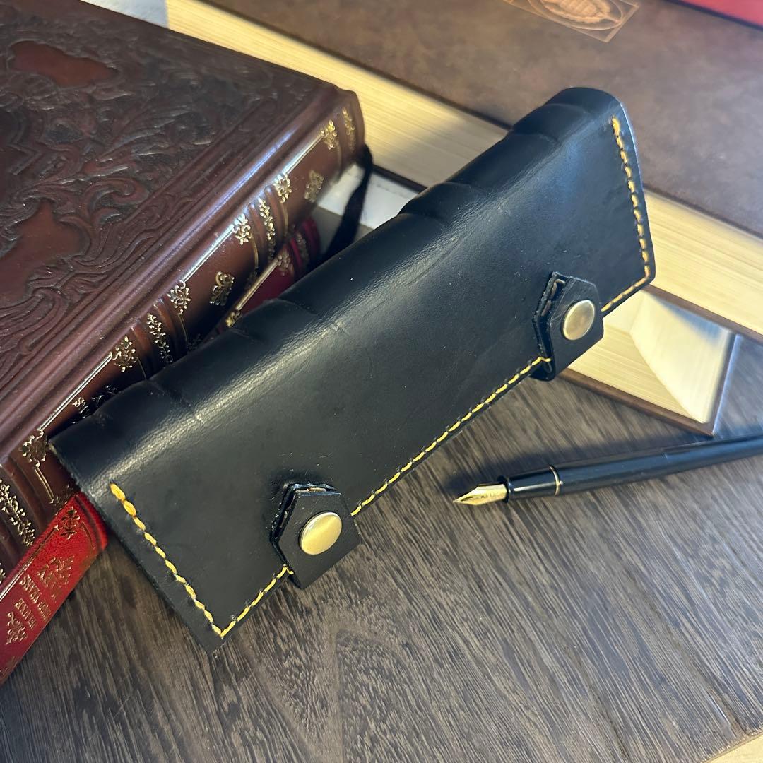 【洋古書風】本革 ペンケース 筆箱