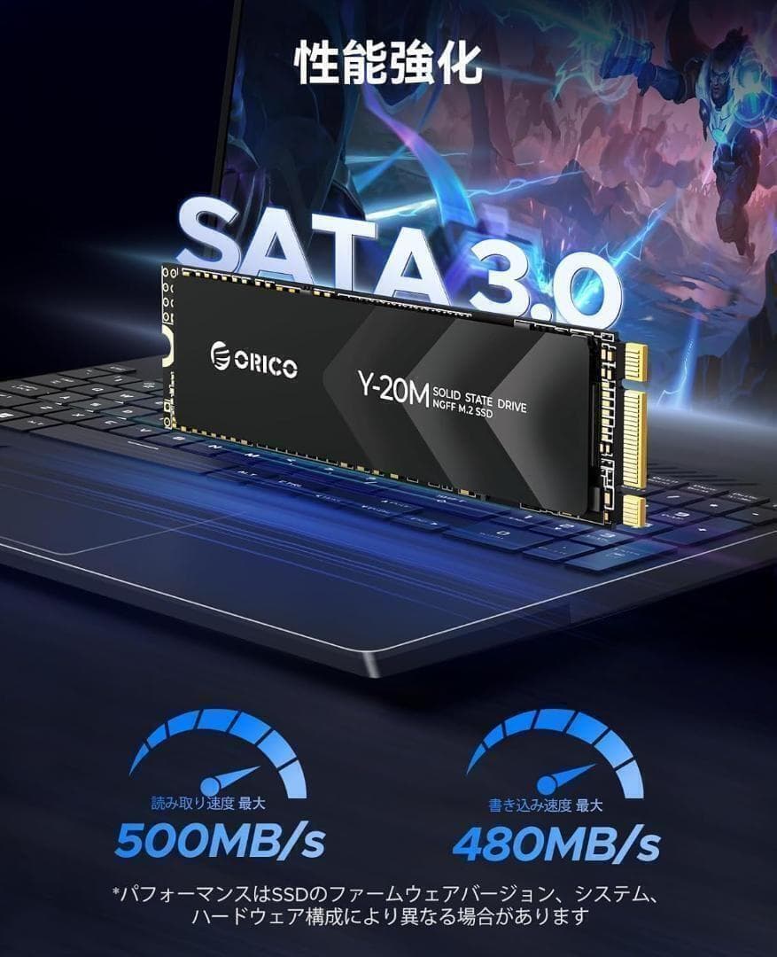 ORICO Y20M M.2 SATASSD、1TB内蔵 M.2HH29 1TB