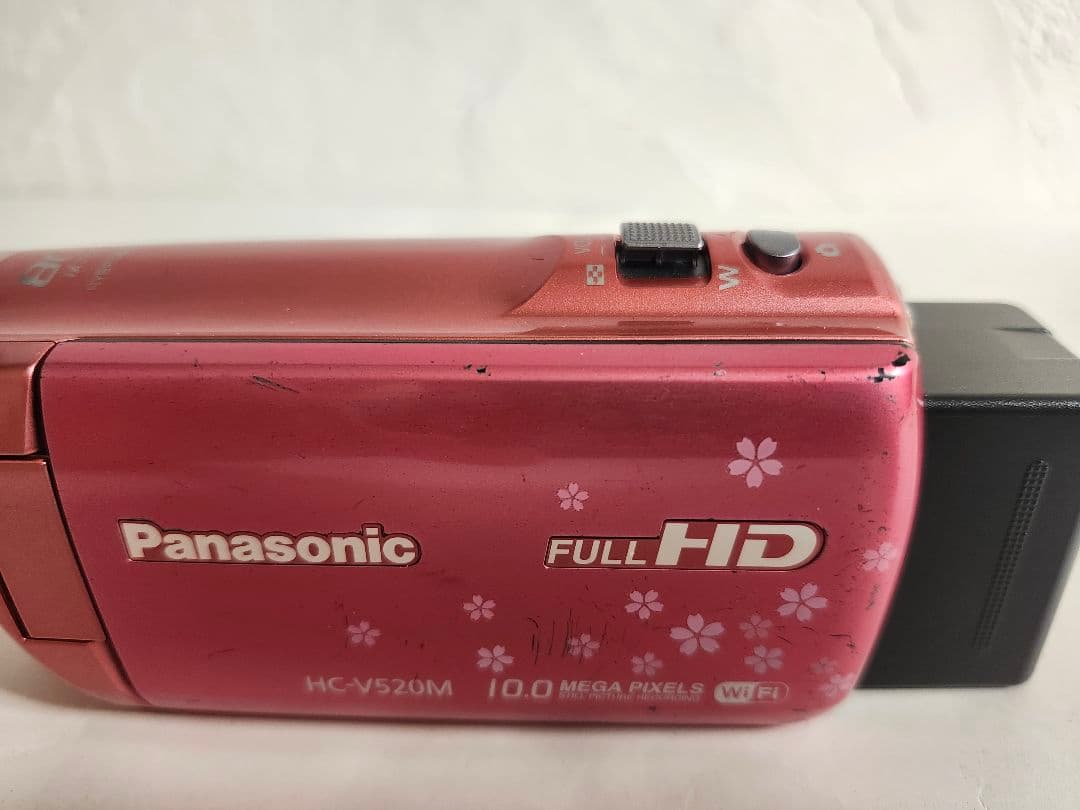 Panasonic HC-V520M ビデオカメラ 桜カラー バッテリー2個付