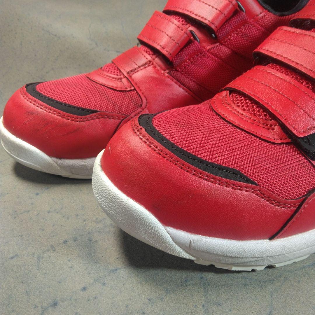 asics ベルクロ式安全靴 レッド　CP205　25cm/2E