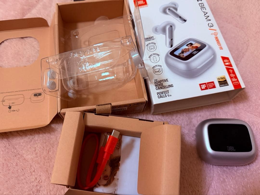 JBL LIVE BEAM 3 シルバー ワイヤレスイヤホン 極美品