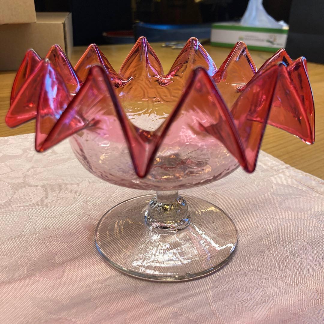 アンティークガラスボール　氷器　ファイヤーキング　キャンディカップ　大正ロマン