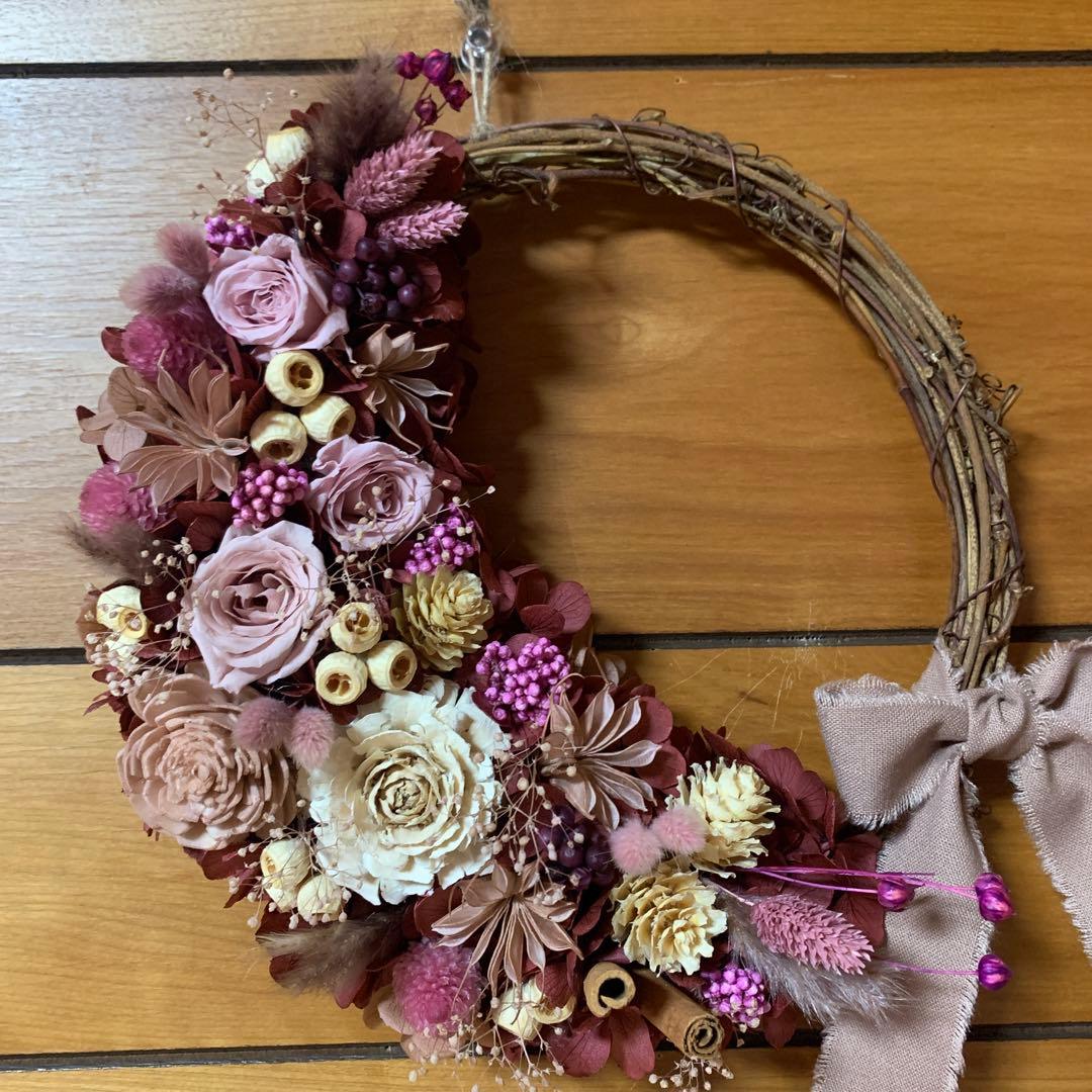 フォロワー様感謝価格♡プリザーブドフラワーリース♡ワインカラーのリース